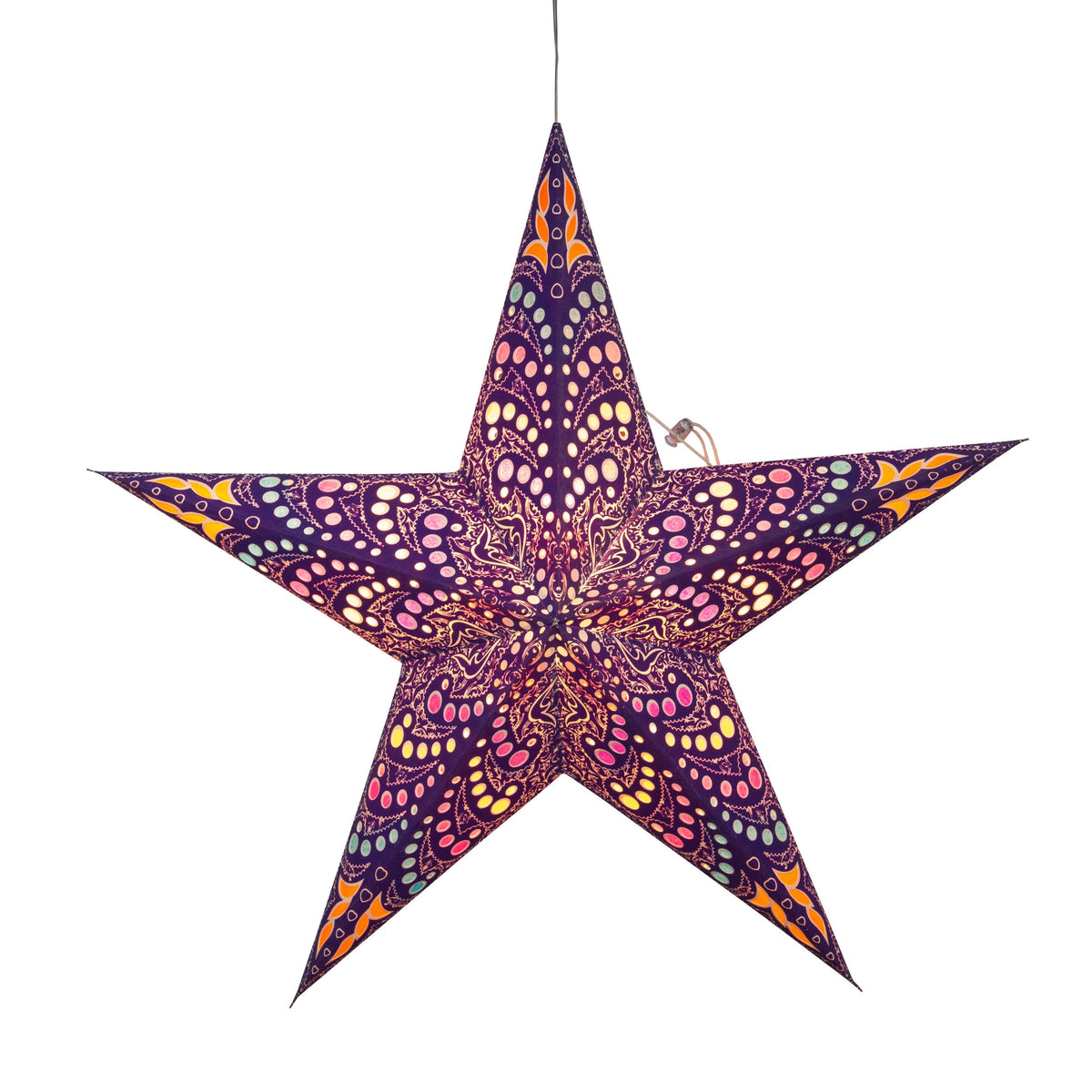 Orléans Purple /White 5 Point Paper Star Light, 5 Pointer 24&quot;