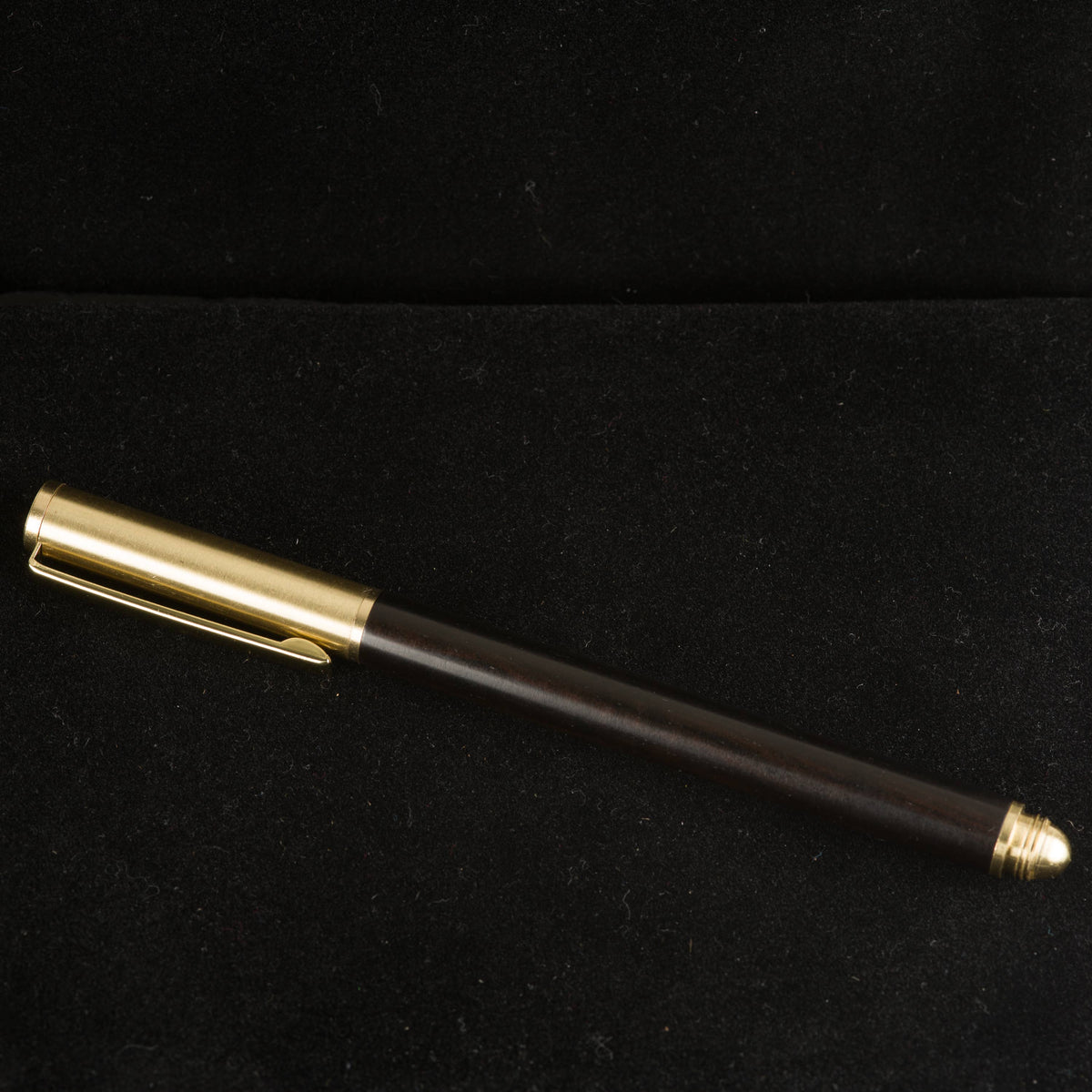 Wood Gel Pen - Gel pen with wood and brushed brass accents