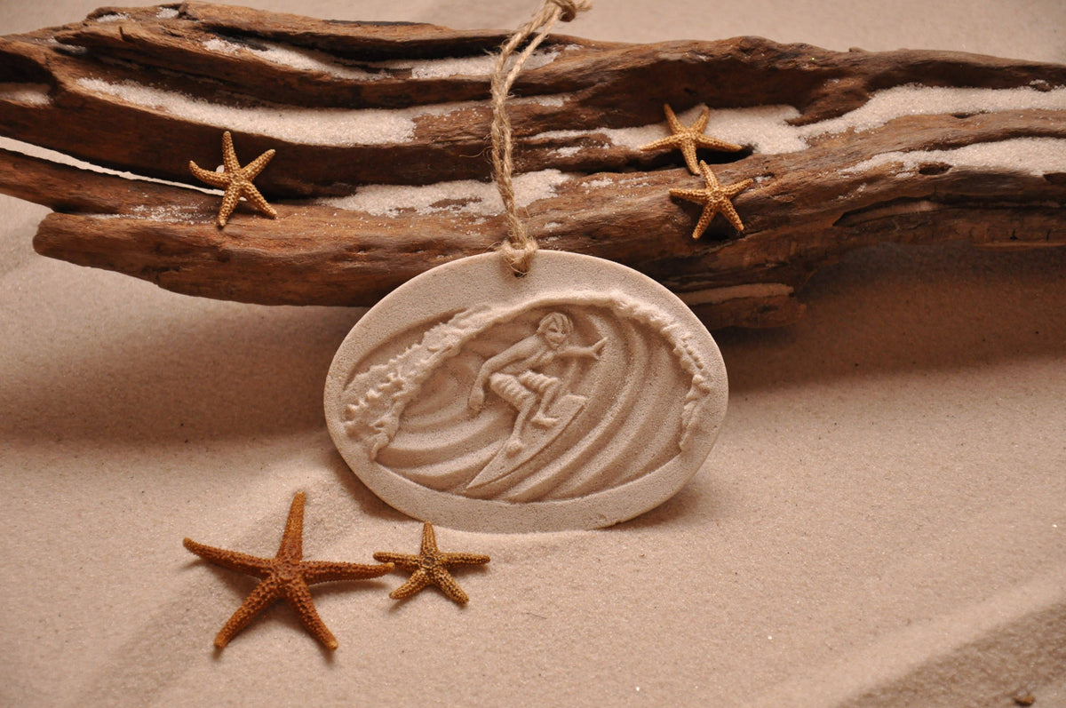 Surfer Riding the Waves Sand Ornament