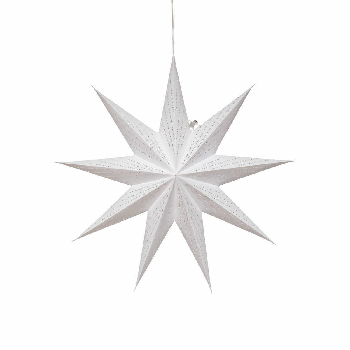 Dottie White Paper Star Lantern Light, ~  9 Pointer, 18inch,