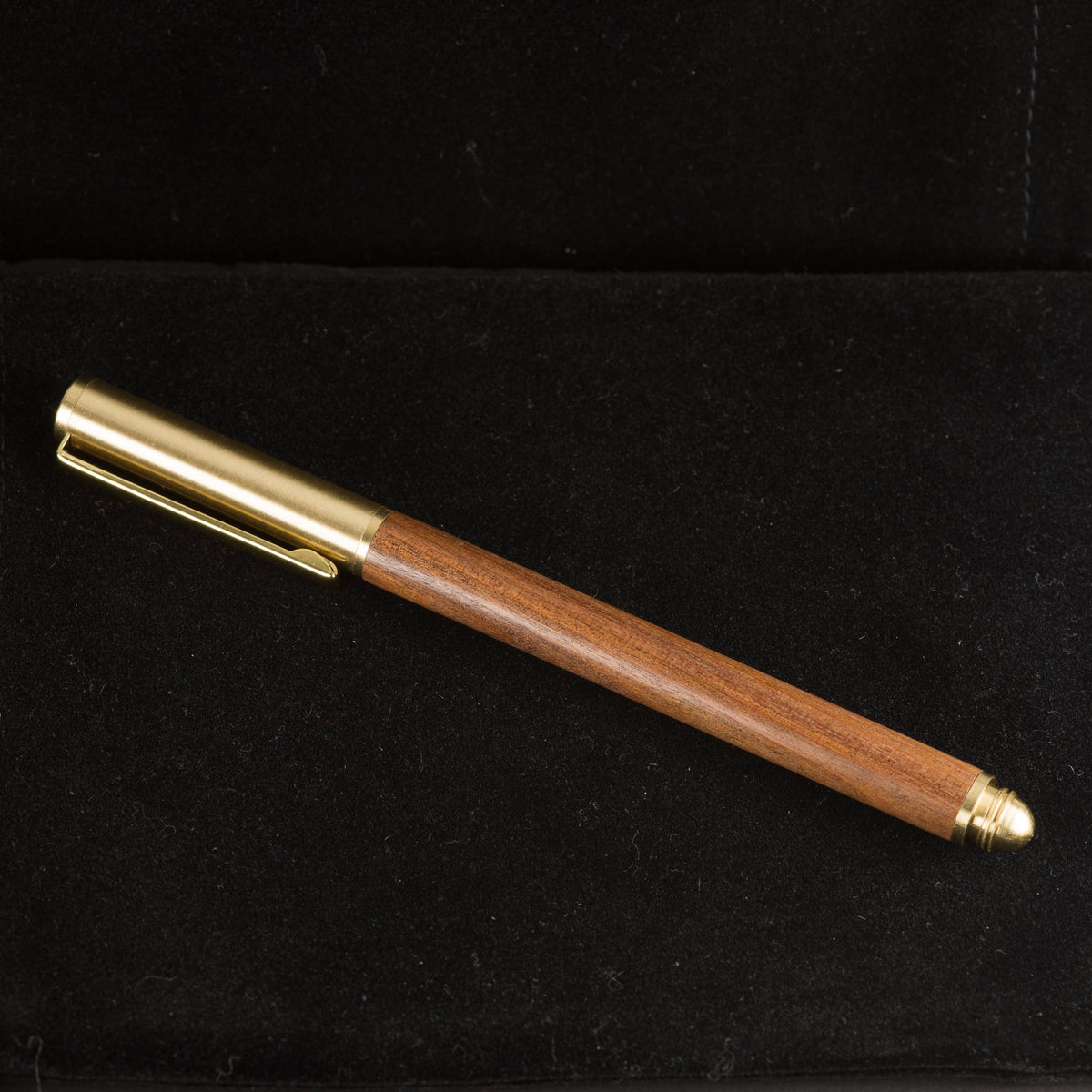 Wood Gel Pen - Gel pen with wood and brushed brass accents