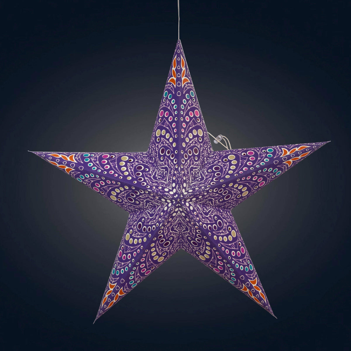 Orléans Purple /White 5 Point Paper Star Light, 5 Pointer 24&quot;