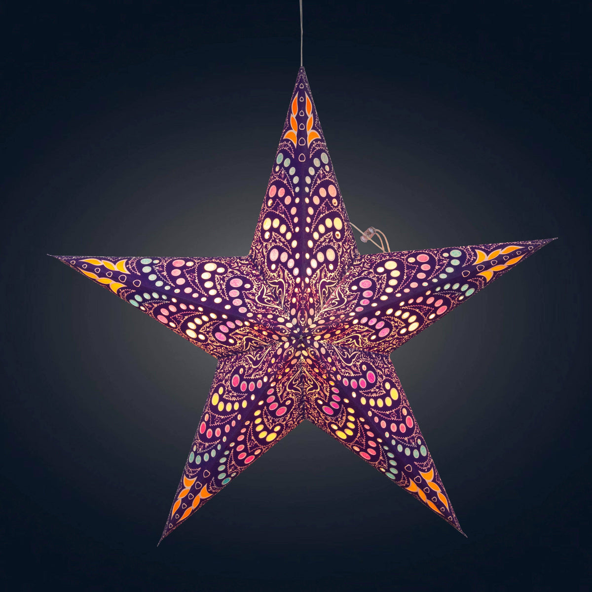 Orléans Purple /White 5 Point Paper Star Light, 5 Pointer 24&quot;