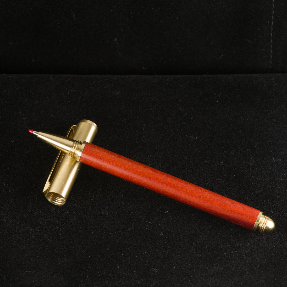 Wood Gel Pen - Gel pen with wood and brushed brass accents