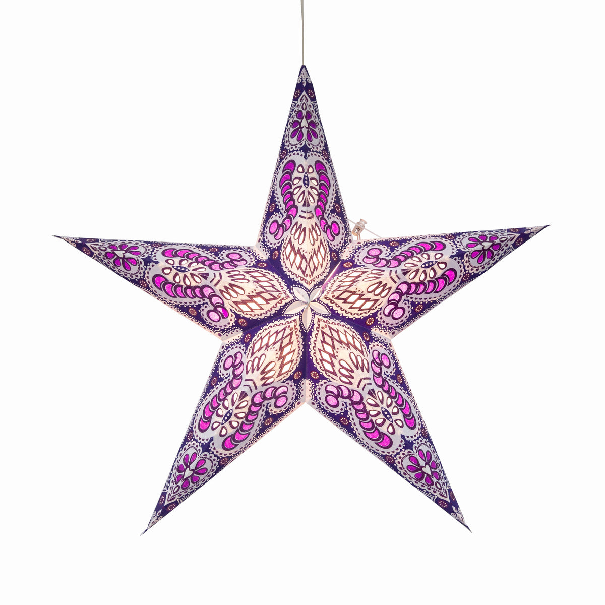 Phoenix ~ 5  Pointer, 24&quot;, Violet Paper Star Lantern Light