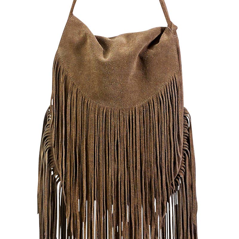 Long Fringed Suede Bag