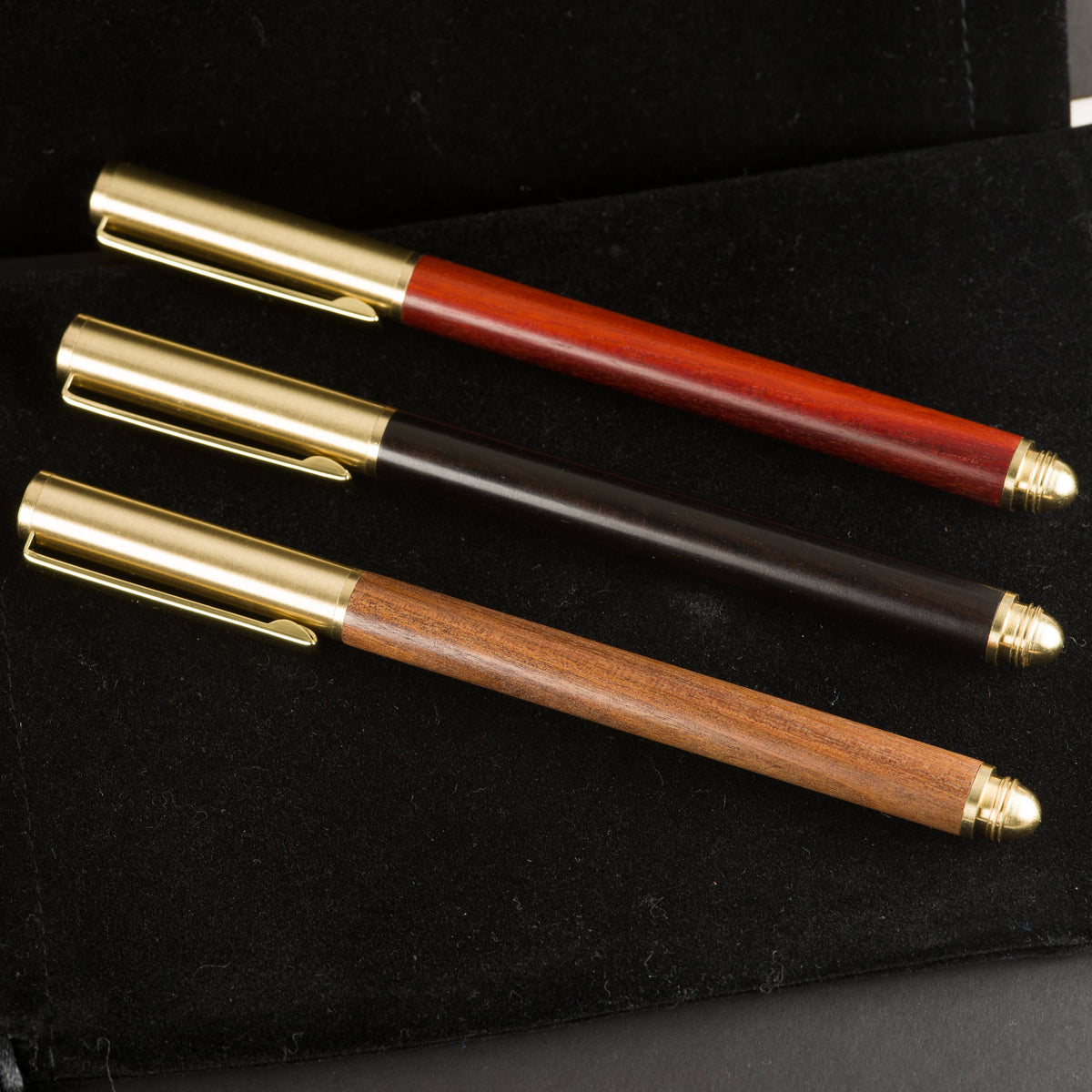 Wood Gel Pen - Gel pen with wood and brushed brass accents