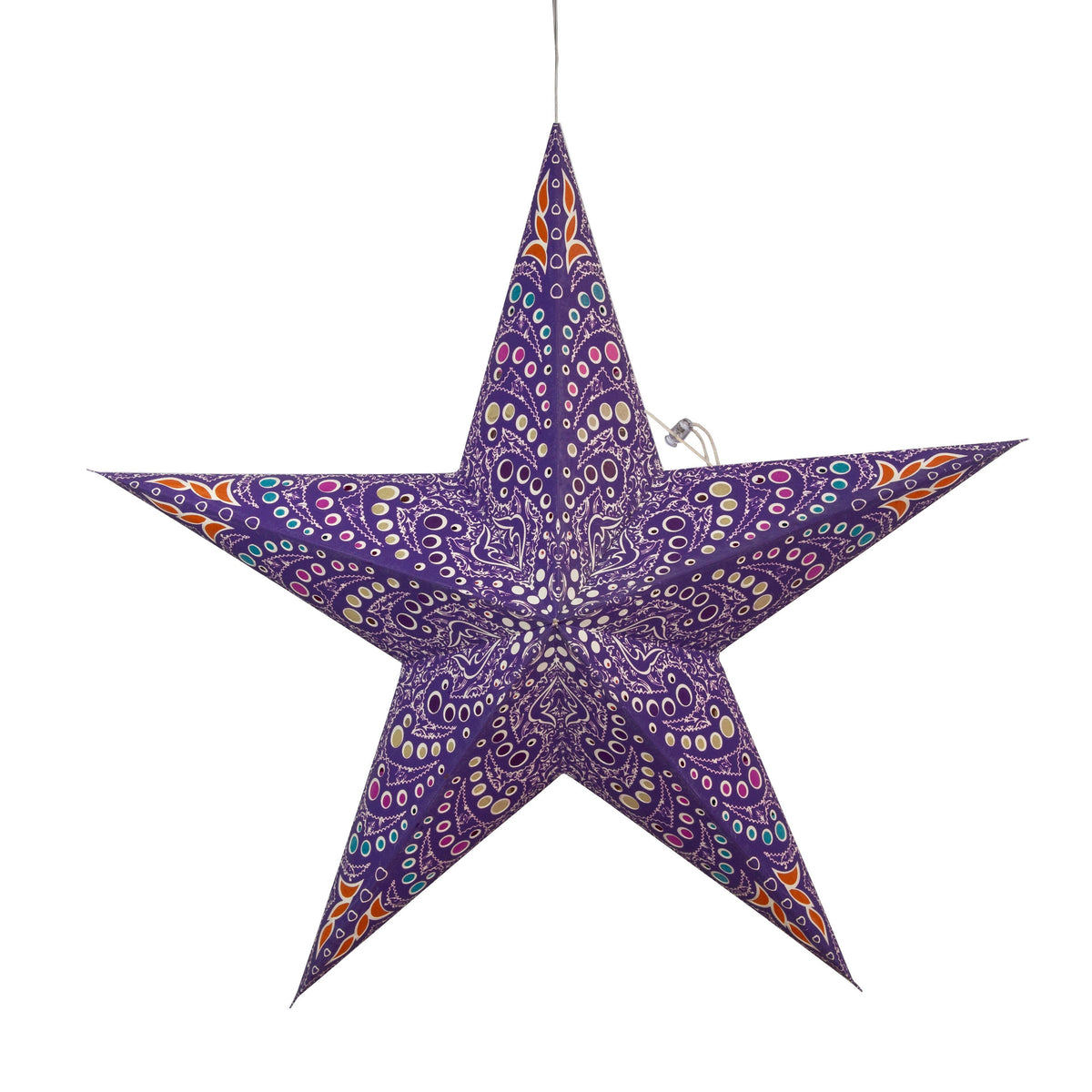 Orléans Purple /White 5 Point Paper Star Light, 5 Pointer 24&quot;