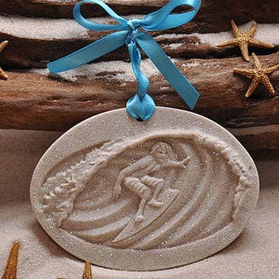 Surfer Riding the Waves Sand Ornament